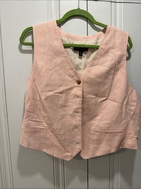 Banana Republic Pale Pink Linen-Blend Vest